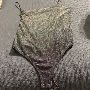 Express Metallic Silver Top